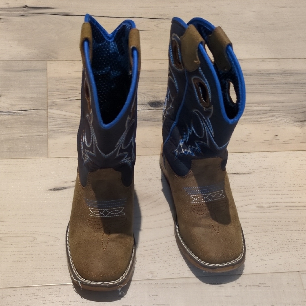 Brown and Blue Western Boots